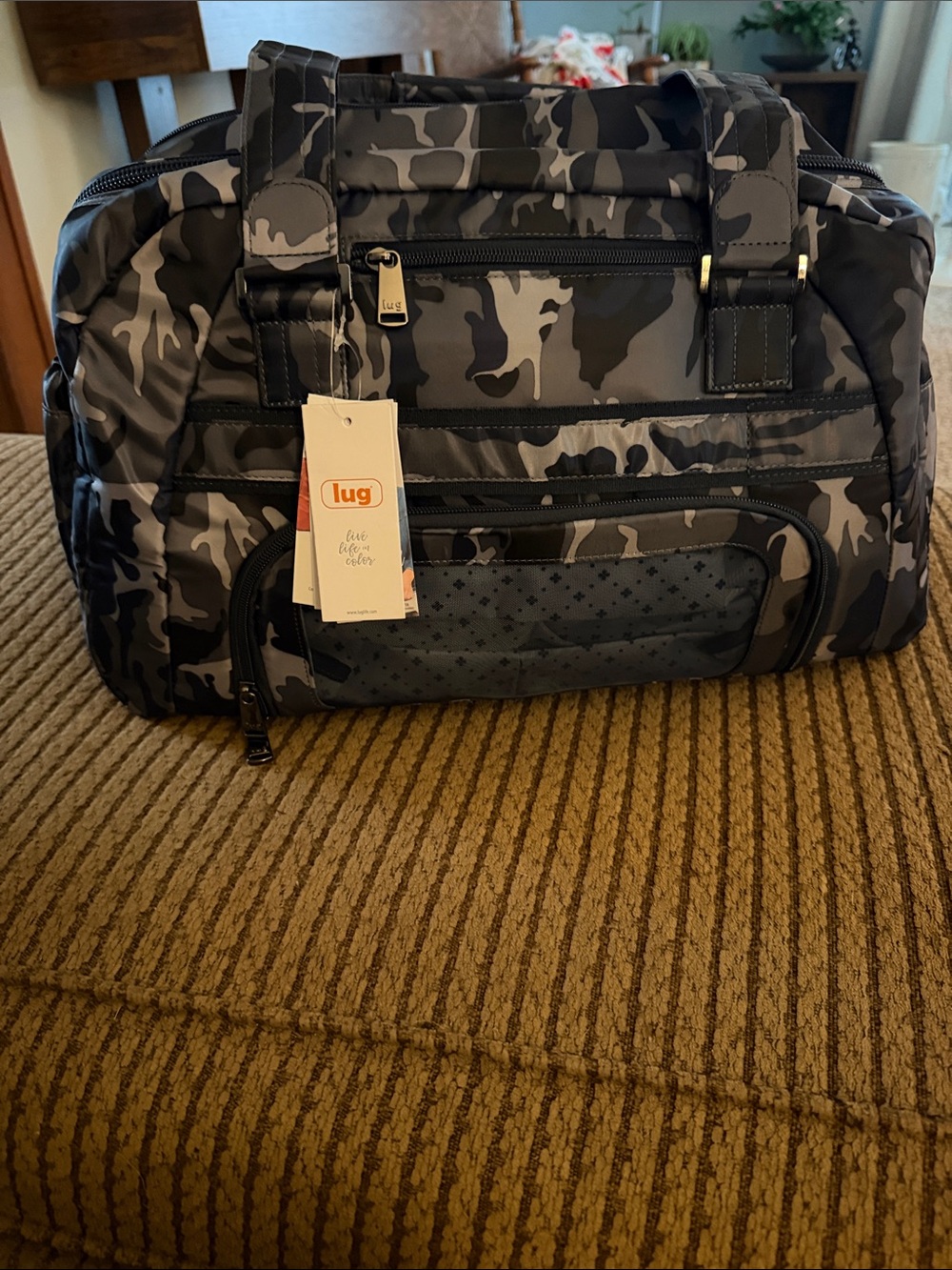 lug Gray and Black Camo Duffel Bag